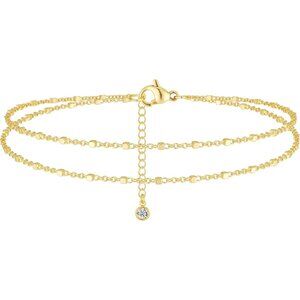 Dainty Waterproof 14K Gold Plated Anklets for Women - Perfect Summer Gift